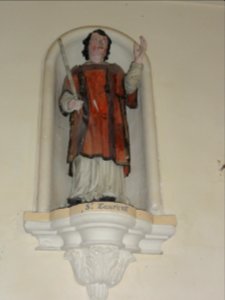 Bornambusc (Seine-Mar.) église, statue 11 Saint Laurent