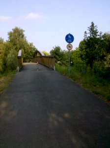 Bornitzer Holzbrücke über die Weiße Elster an der östlichen Zuwegung im August 2015