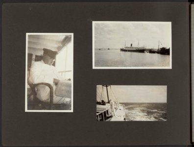 Bootreis op zee Links een Europese man leest aan boord een krant Rechtsboven …, Bestanddeelnr 822 26