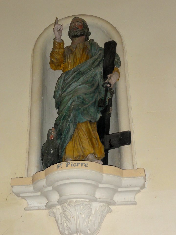Bornambusc (Seine-Mar.) église, statue 12 Saint Pierre
