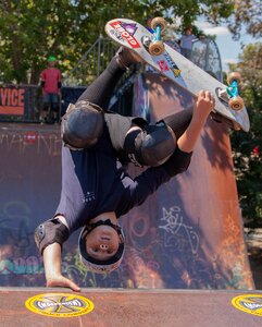 Extreme skateboarder skating photo