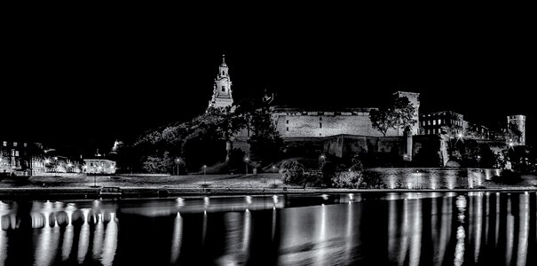 Wawel night black and white