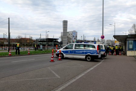 Border control checkpoint at Europe bridge German side 2020-03-16 29