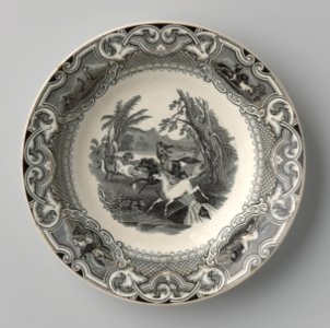 Bord met ruiter met lasso (1865), Petrus Regout & Co