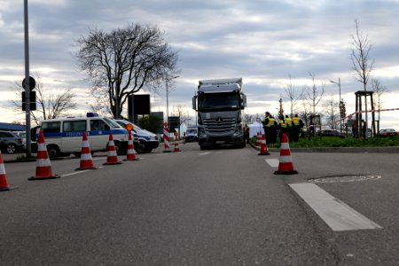 Border control checkpoint at Europe bridge German side 2020-03-16 31