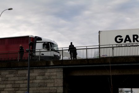 Border control checkpoint at Europe bridge German side 2020-03-16 21