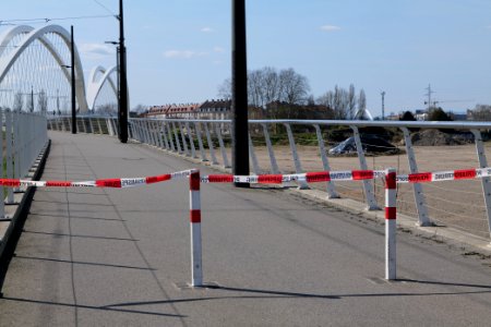 Border control checkpoint at Europe bridge German side 2020-03-16 01