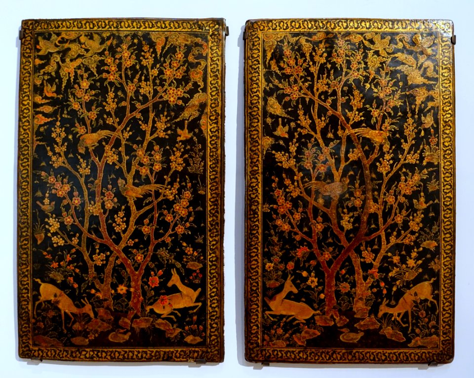 Bookbinding, Iran, early to mid 16th century AD, cardboard, oil paint, and colour - Aga Khan Museum - Toronto, Canada - DSC06856