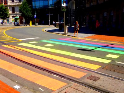 Bilbao - Rainbow pedestrian crossing 1