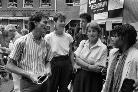 Bijeenkomst van Groen Links in Amsterdam Paul Rosenmöller (4e), Marijke Vos, Ma, Bestanddeelnr 934-4736