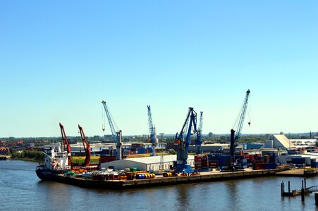 Elbe gantry cranes port of hamburg photo