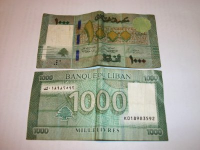 Billet de 1000 livres libanaises