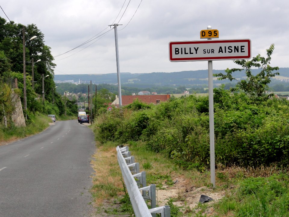 Billy-sur-Aisne (Aisne) city limit sign