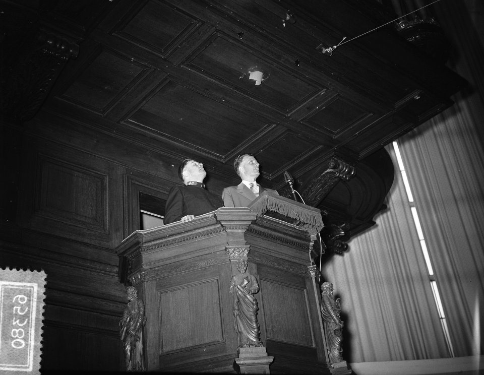 Billy Graham (Amerikaanse evangelist) in Nederland, toespraak in de Ronde Luther, Bestanddeelnr 906-5380