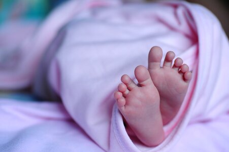 Newborn child skin photo
