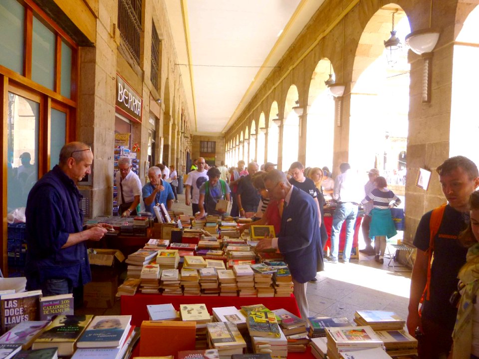 Bilbao - Plaza Nueva, mercadillo dominical, puestos de libros 04