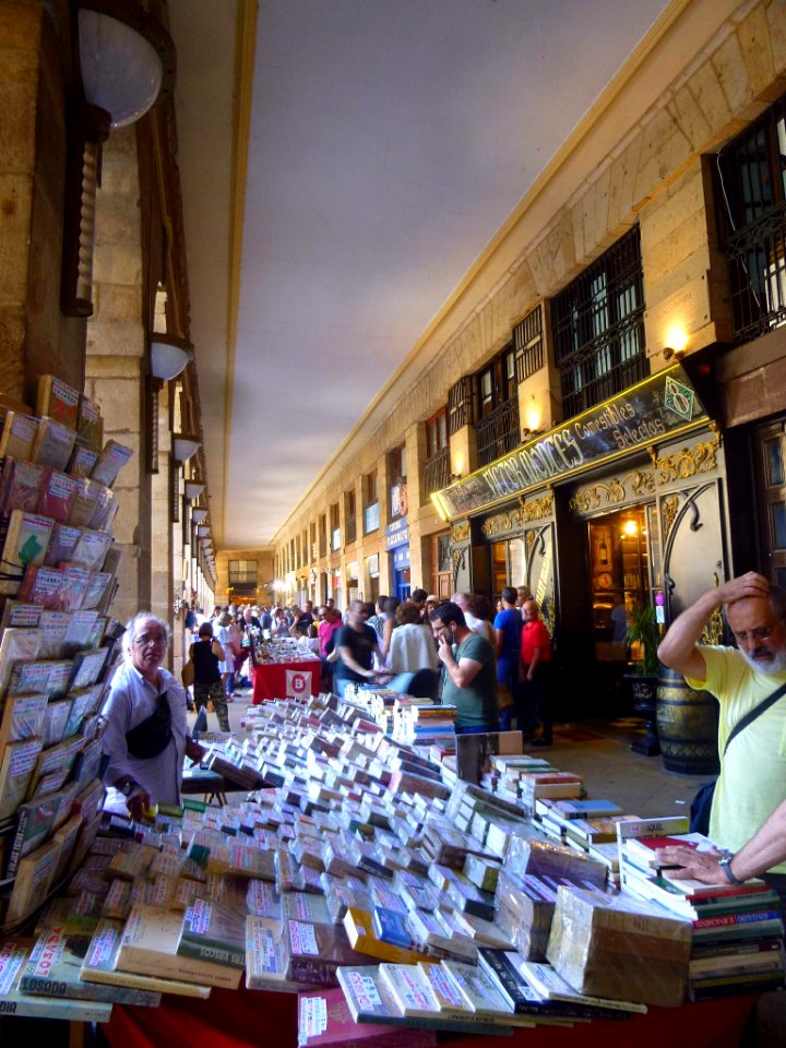 Bilbao - Plaza Nueva, mercadillo dominical, puestos de libros 06