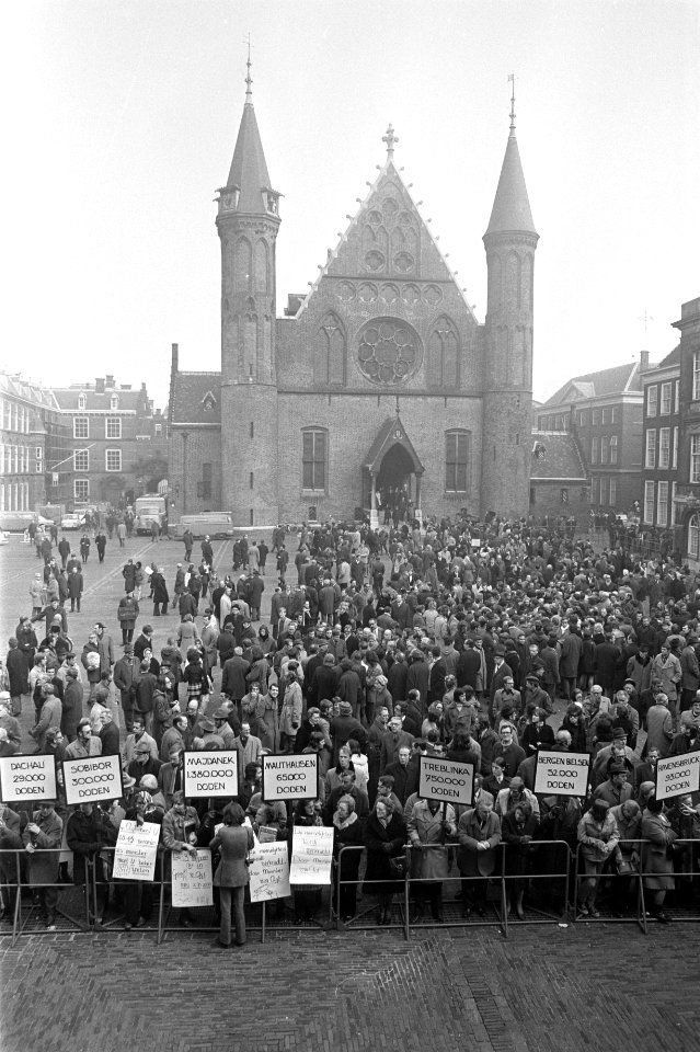 Binnenhof vol met demonstranten, Bestanddeelnr 925-4205