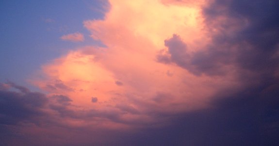Big pink cloud Oia photo
