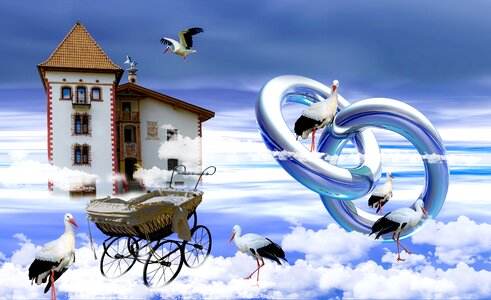 Stork sky castle