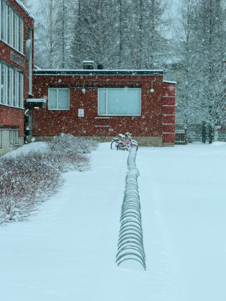 Bicycle rack Nuootasaari School Oulu 20210101