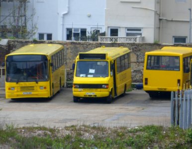 Big Lemon buses at The Big Lemon Depot, Boundary Road, Brighton (May 2013)