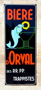Biere d'Orval des RR. PP. trappistes, enamel advertising sign at the Musée Européen de la Bière pic-1