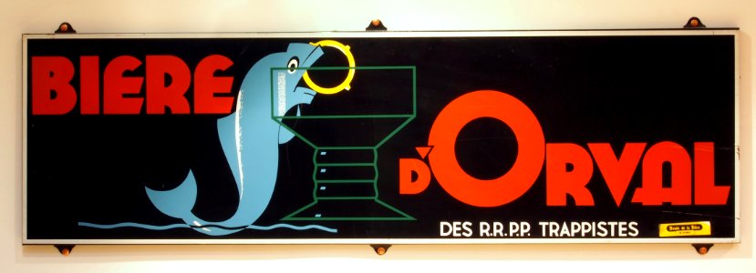 Biere d'Orval des RR. PP. trappistes, enamel advertising sign at the Musée Européen de la Bière pic-2