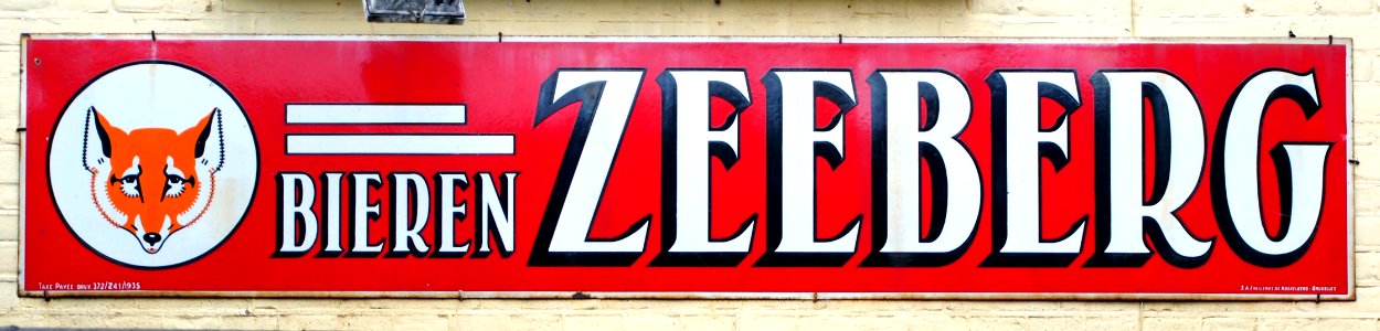 Bieren Zeeberg, emaille reclamebord, Bier Reclamemuseum