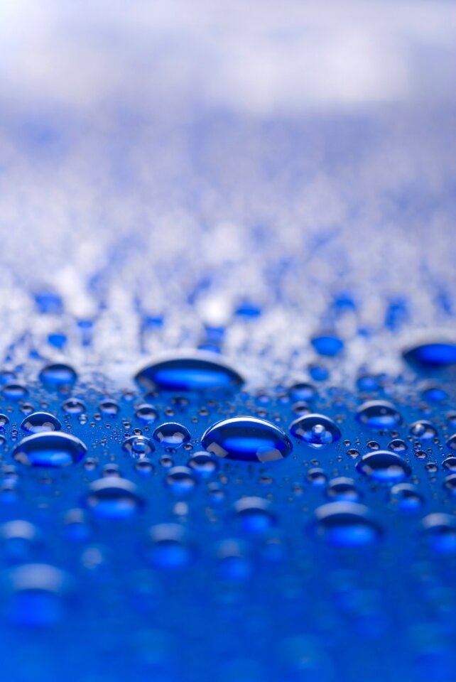 Wet drops of water macro