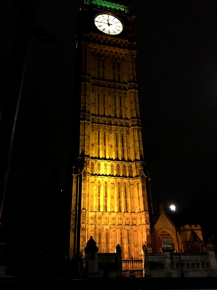 Big Ben at night, 30 April 2017