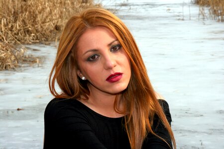 Sadness blonde brown eyes