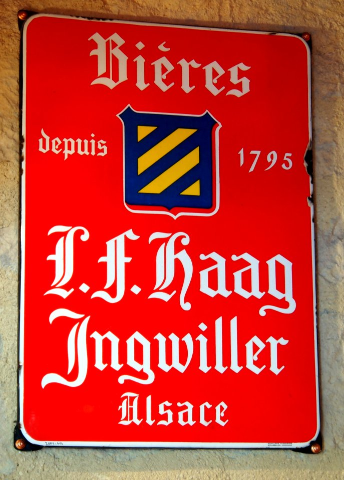 Bières L.F. Haag Ingwiller, Alsace - enamel advertising sign