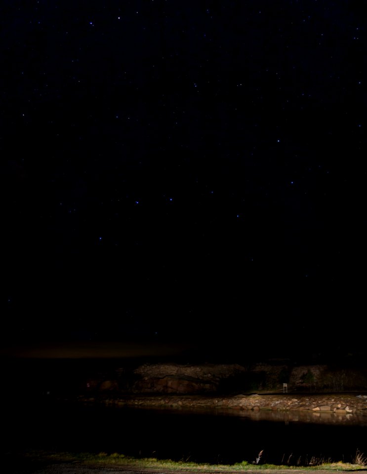 Big Dipper over Sandvik - in headlights