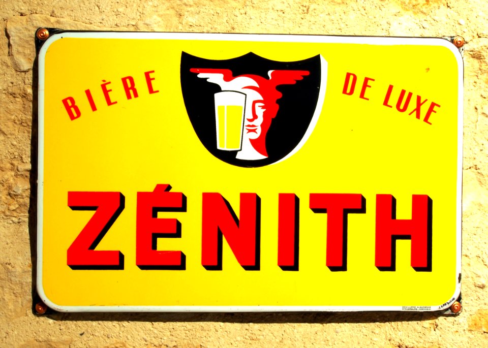 Bière de Luxe Zenith, enamel sign