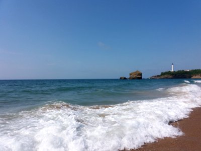 Biarritz - Grande plage - Rocher et phare