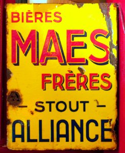 Bières Maes Frères Stout Alliance enamel advertising signs
