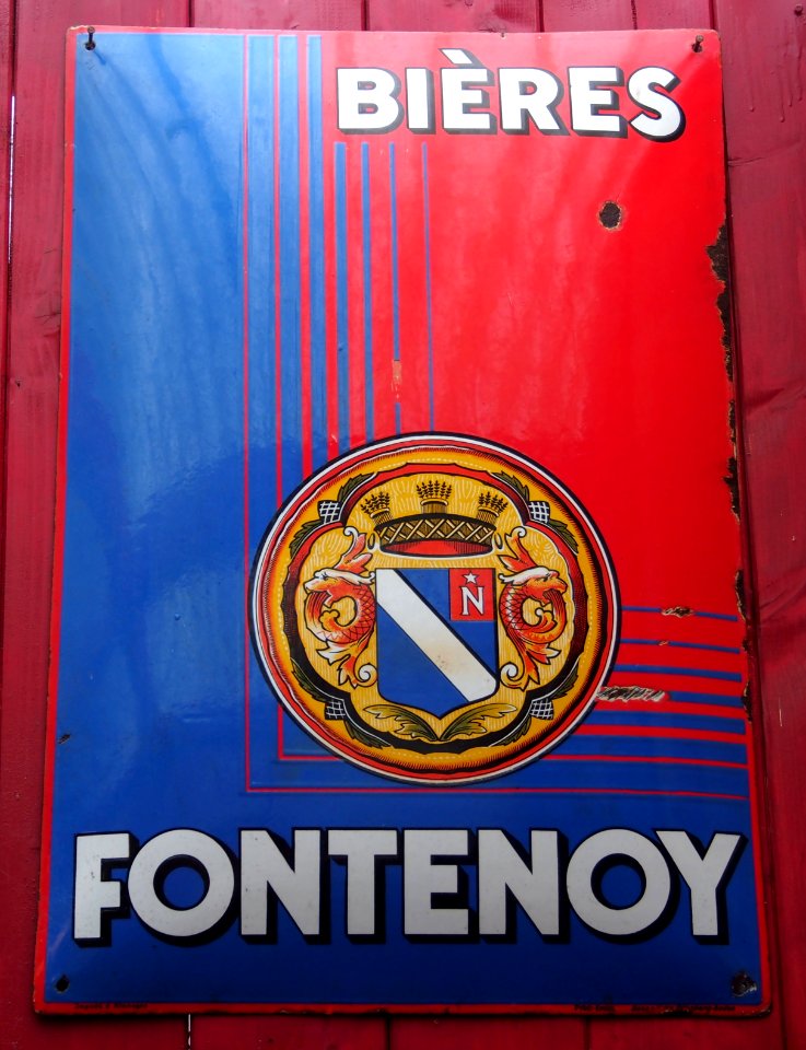 Bières Fontenoy enamel advertising sign