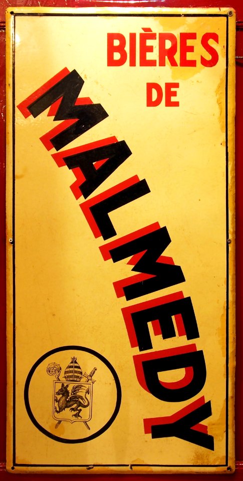 Bières de Malmedy enamel advertising sign