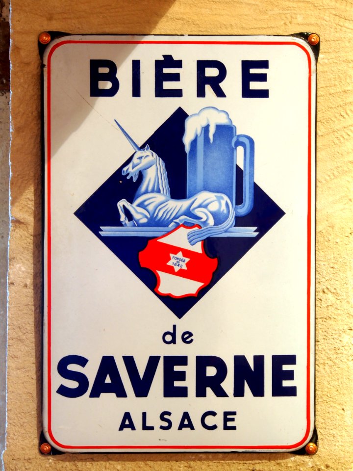 Bière Savarne, Alsace, enamel sign