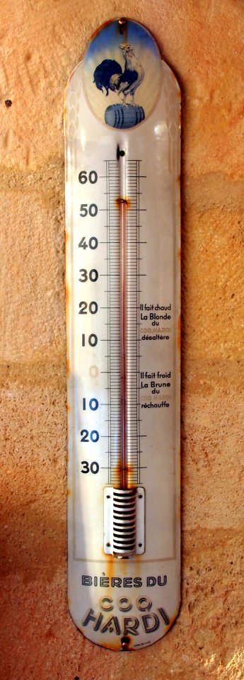 Bières du CoQ Hardi enamel thermometer