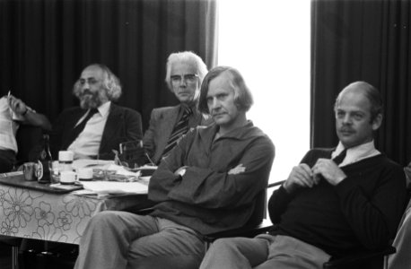 Bijeenkomst kerngroep PPR nr 22 vlnr Jansen, Van Winkel , Van Dam en De Ga, Bestanddeelnr 929-3227