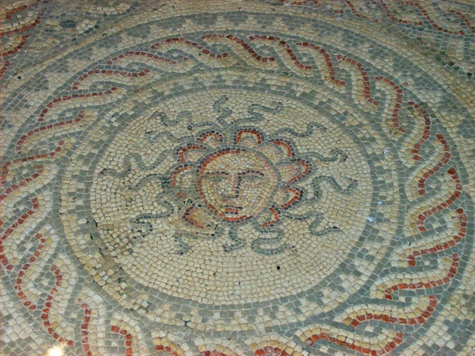 Bignor Roman Villa- Medusa mosaic