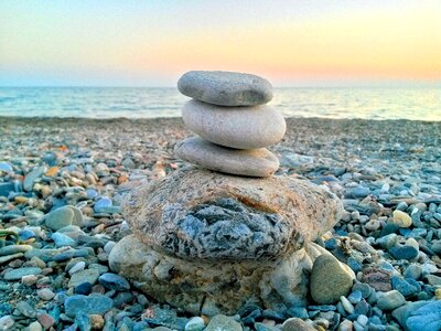 Beach balance stones zen photo