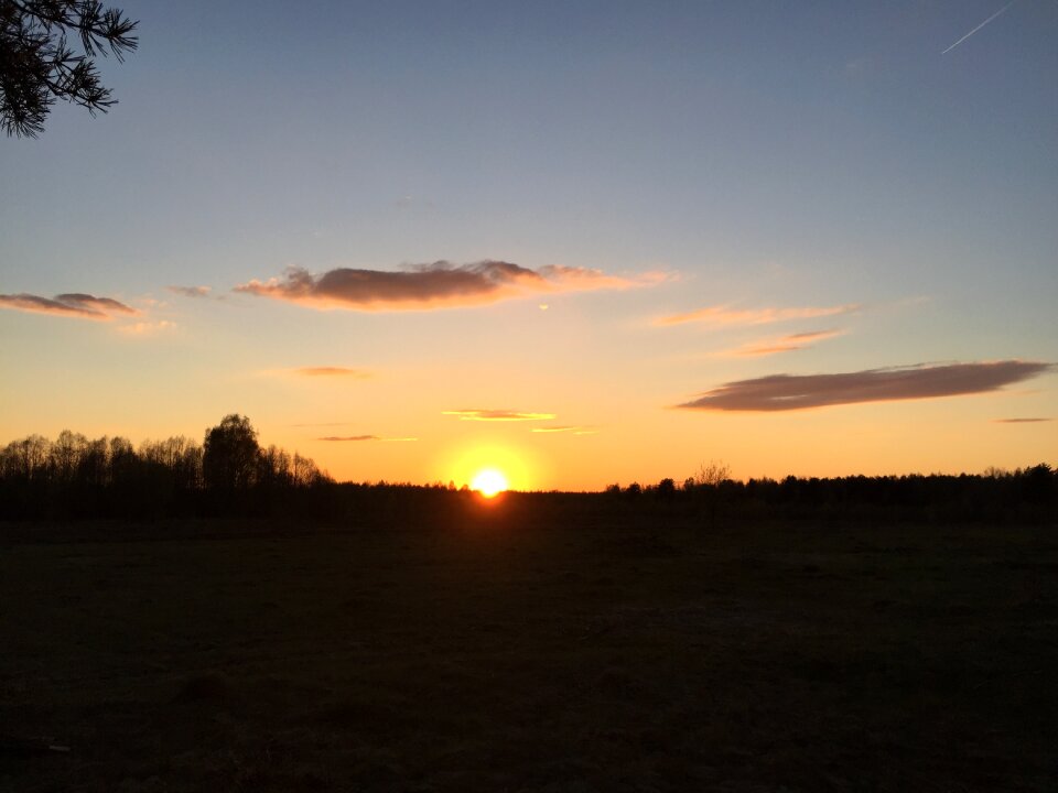 Sunset evening village