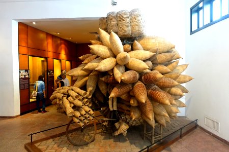Bike carrying fishtraps, used from 1982-1997 in Red River delta - Vietnam Museum of Ethnology - Hanoi, Vietnam - DSC02593