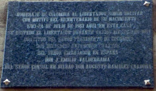 Bilbao - Casa que hospedó a Simón Bolívar durante su estancia en Bilbao entre marzo de 1801 y abril de 1802 2