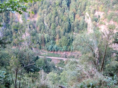 Blick auf die Bahntrasse der Höllentalbahn