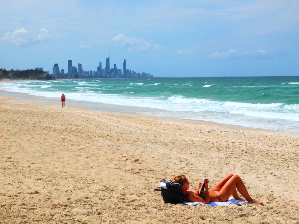 Beach take sunbathing