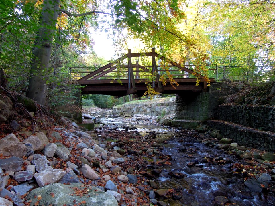 Blochhauerbrücke im Ilsetal südwestlich des Schlossparks -Seitenprofil- Mitte Oktober 2018